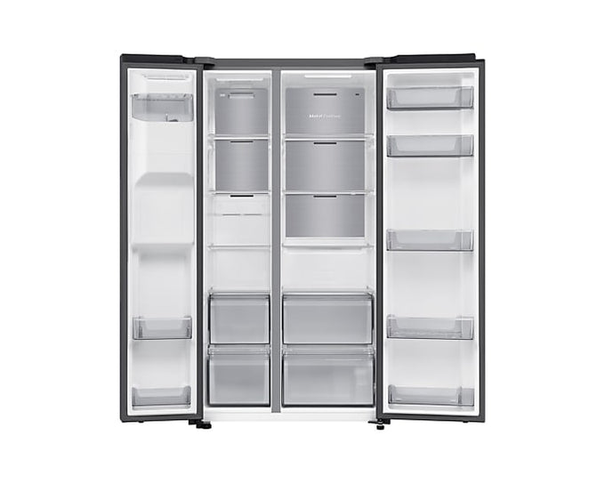 Samsung American Fridge Freezer | Plumbed AI Series 6 SBS  | Black Steel RS70F64KEFEU - Image 10