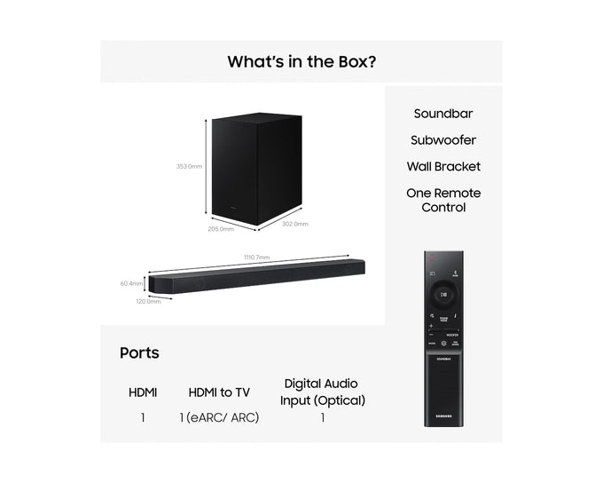 Samsung Q600H 3.1.2ch Q-Series Soundbar with Subwoofer| HW-Q600H/XU - Image 4