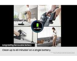 Samsung Max 280W Bespoke Jet Lite Cordless Vacuum with AI Cleaning - Pebble Grey