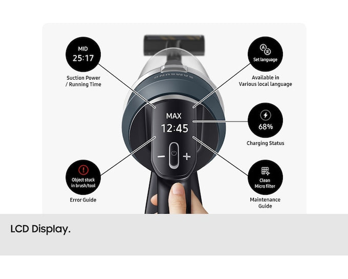 Samsung Max 280W Bespoke Jet Lite Cordless Vacuum with AI Cleaning - Pebble Grey - Image 10