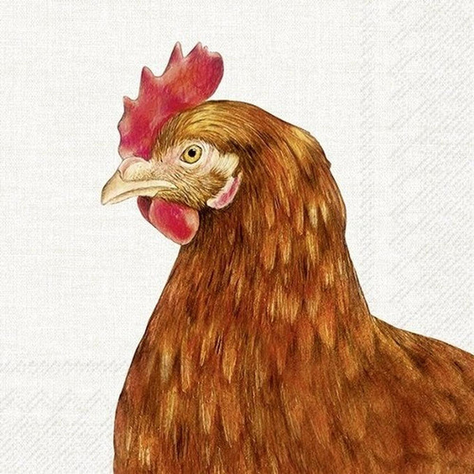 Farm Hen Cream Lunch Napkins - Image 1
