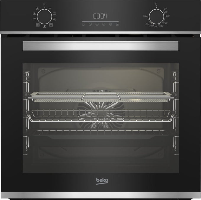 Beko BBIMA13300XC 60cm built-in oven with AirFry, AeroPerfect™, catalytic cleaning, 72L capacity – available at Kean’s
