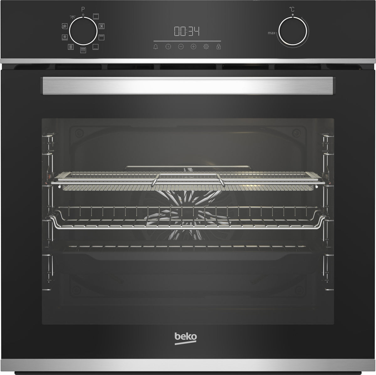 Beko 60cm Multifunction Pyro Single Oven with AirFry and AeroPerfect™ technology, touch LED, sold at Kean’s Claremorris. –