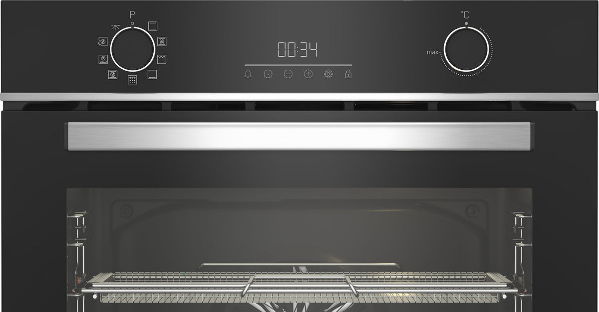 BEKO Multifunction Pyro Single Oven with Air Fry technology, sleek design, available at Keans Claremorris.