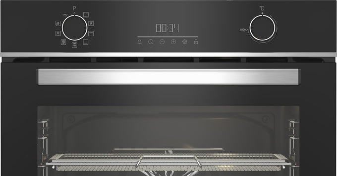 BEKO Multifunction Pyro Single Oven with Air Fry technology, sleek design, available at Keans Claremorris.