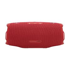 JBL Charge 6 portable Bluetooth speaker in red, front view showing speaker grille and control buttons.