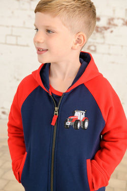 Jackson Full Zip Hoodie with Red Tractor Design, Comfortable Casual Wear – Available at Keans Claremorris