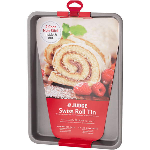 Judge Bakeware 32x23x2.5cm Swiss Roll Tin, non-stick, reinforced steel, dishwasher safe, oven safe to 210°C – Keans