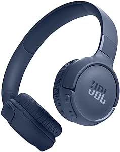 JBL Tune 520BT Blue wireless on-ear headphones with Pure Bass, 57-hour battery, Bluetooth 5.3, available at Kean’s
