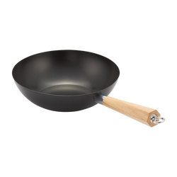 Judge Essentials 28cm non-stick carbon steel wok with thermic base and phenolic handle, durable and easy to clean – Keans