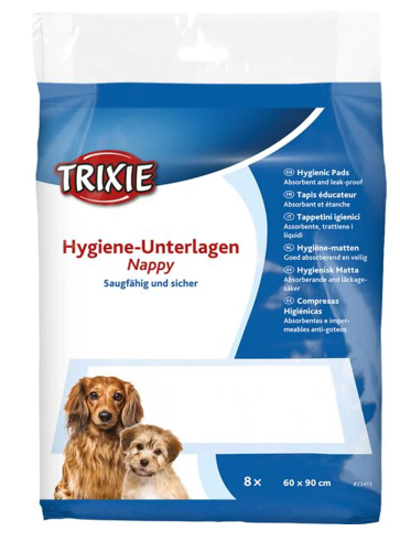 Nappy Puppy Pads 60x90cm 8pk, highly absorbent with foil base and sealed rim, ideal for training and incontinence - Keans