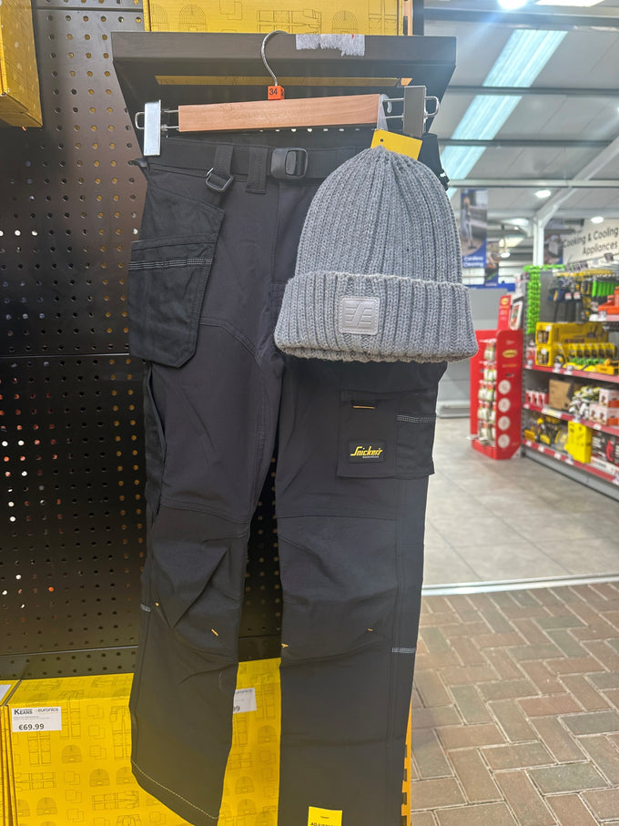 Snickers Junior Trousers gift box with beanie and knee pad, durable workwear for kids – Keans Claremorris