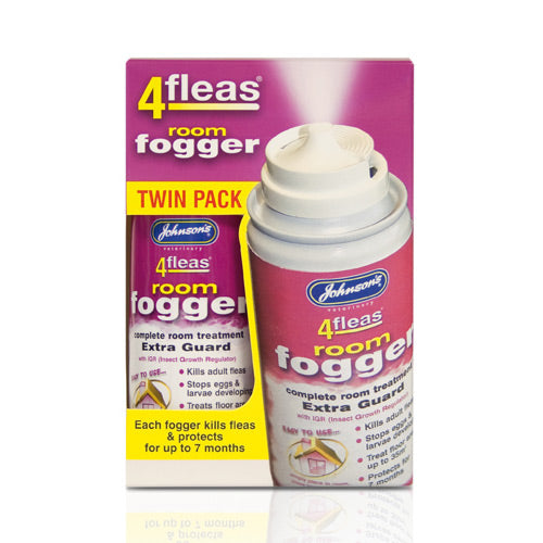 Johnson's 4-Fleas Room Fogger Twin Pack kills fleas, ants, cockroaches; protects carpets and bedding up to 7 months – Keans