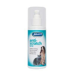 Johnson's Anti Scratch Spray 100ml for pets, soothes itchy skin, insect bites, hot spots – available at Keans Claremorris.