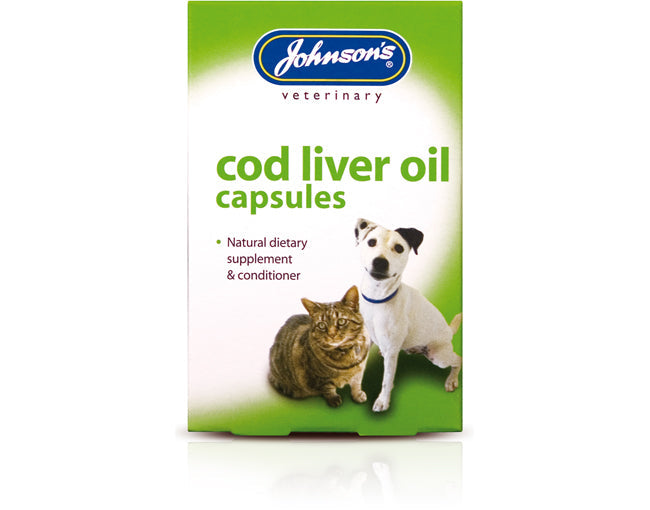 Johnson's Cod Liver Oil Tablets for dogs and cats, rich in vitamins A & D, supports heart and joint health – Keans