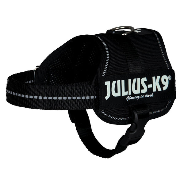 Julius-K9 Mini Powerharness Black, ergonomic, breathable, adjustable straps, reflective, robust dog harness – Keans