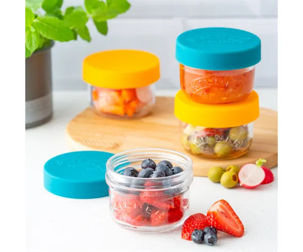 Set of 2 Keans Claremorris 125ml snack and store pots, airtight containers for snacks and small food storage.