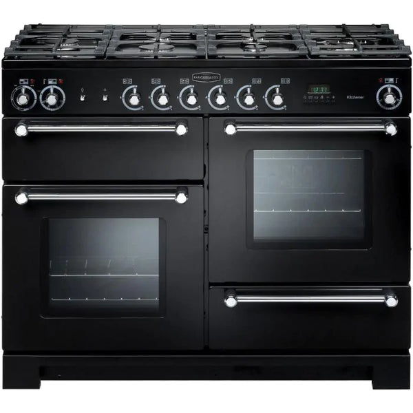 Rangemaster Kitchener 110 Natural Gas Range Cooker | Chrome Trim