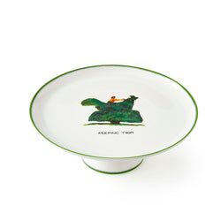 Doodle Cake Stand with green border and whimsical design, perfect centerpiece for tea parties – Keans Claremorris.
