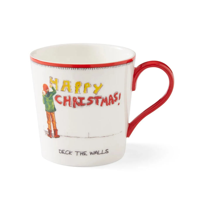 Doodle Mug 12oz Deck The Walls - KeansClaremorris