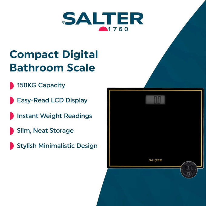 Salter Bathroom -  Compact Electronis Scale Black/Gold - Image 2