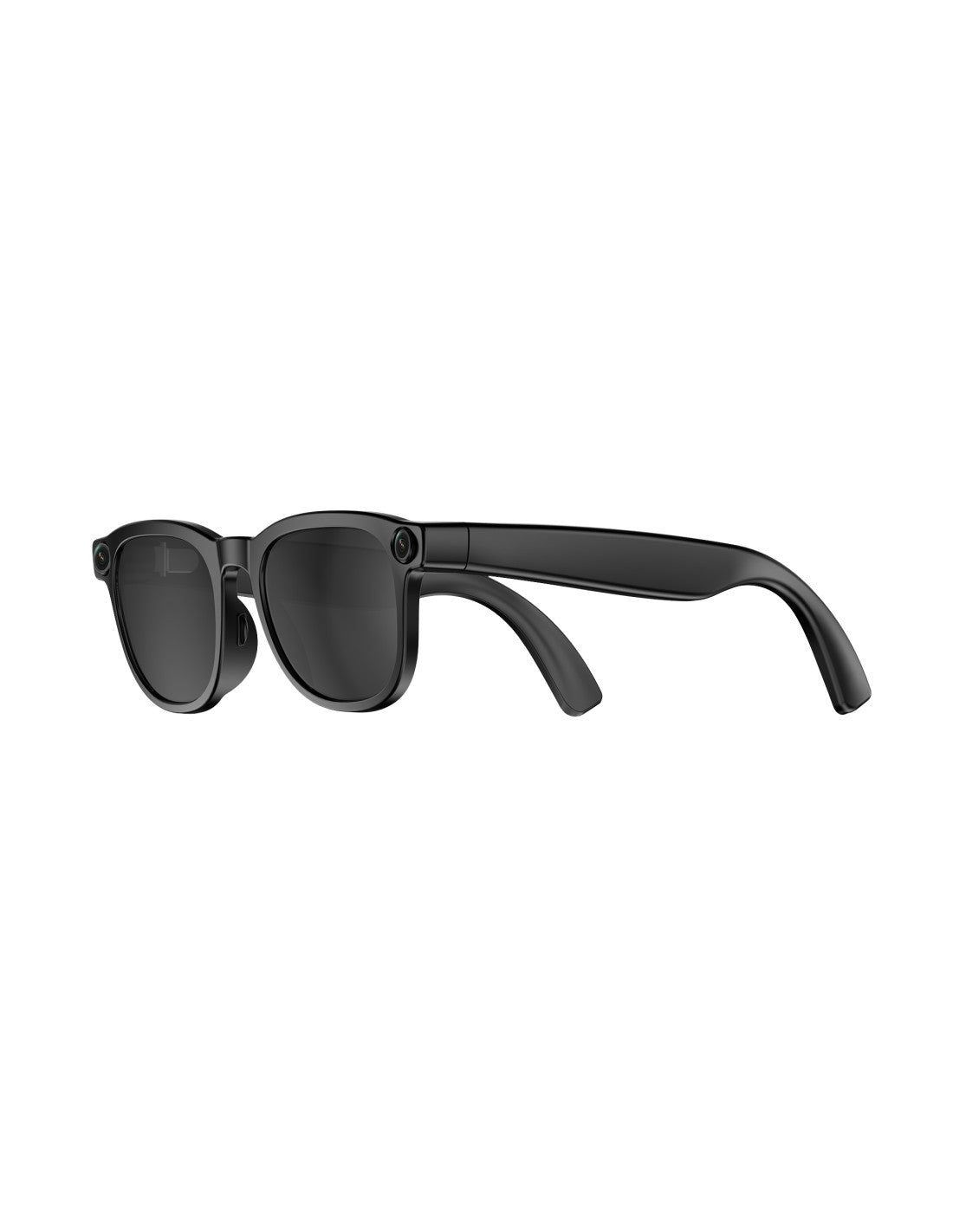 KSIX Spectrum AI Smart Glasses in black with dark lenses and dual front-facing cameras on the frame corners.