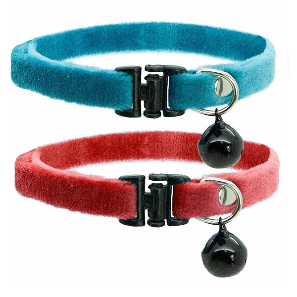 Velvet Kitten Collar with safety clip, adjustable fit, and bell – soft and cute for kittens | Keans Claremorris