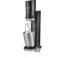 Sodastream Crystal Glass Black Sparkling Water Maker with 1 carbonating cylinder and 620mL bottle - Keans Claremorris