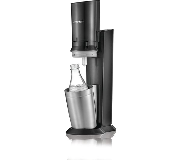 Sodastream Crystal Glass Black Sparkling Water Maker with 1 carbonating cylinder and 620mL bottle - Keans Claremorris