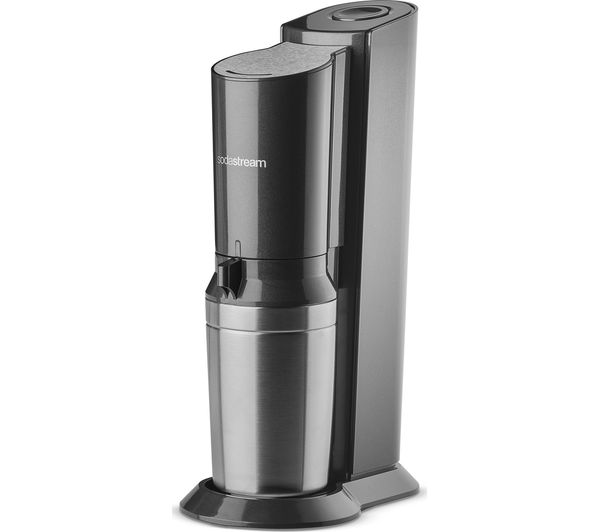 Sodastream Crystal Glass Black Sparkling Water Maker with 1 carbonating cylinder and 620mL glass bottle - Keans Claremorris