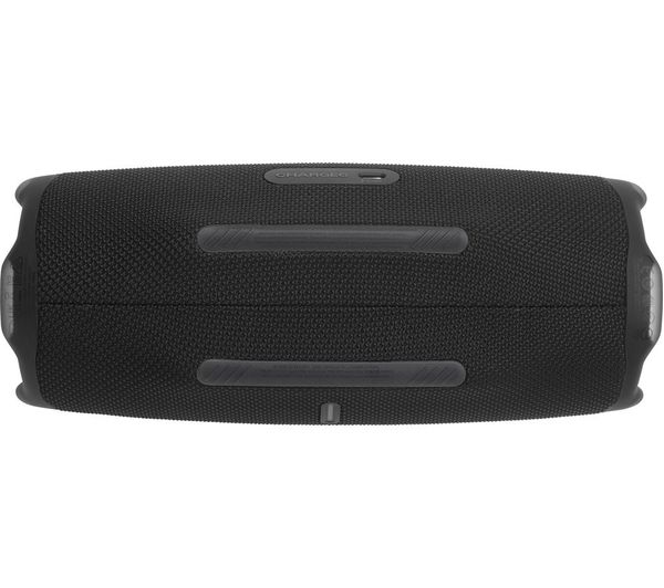 JBL Charge 6 portable Bluetooth speaker in black, shown from the top with control buttons visible.