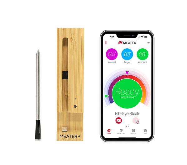 MEATER Pro Smart Meat Thermometer in Honey & Bamboo with Bluetooth, multisensor, waterproof, magnetic back – Keans