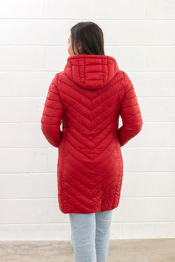 Laurel Ladies Red Coat size 20, stylish warm outerwear from Keans Claremorris