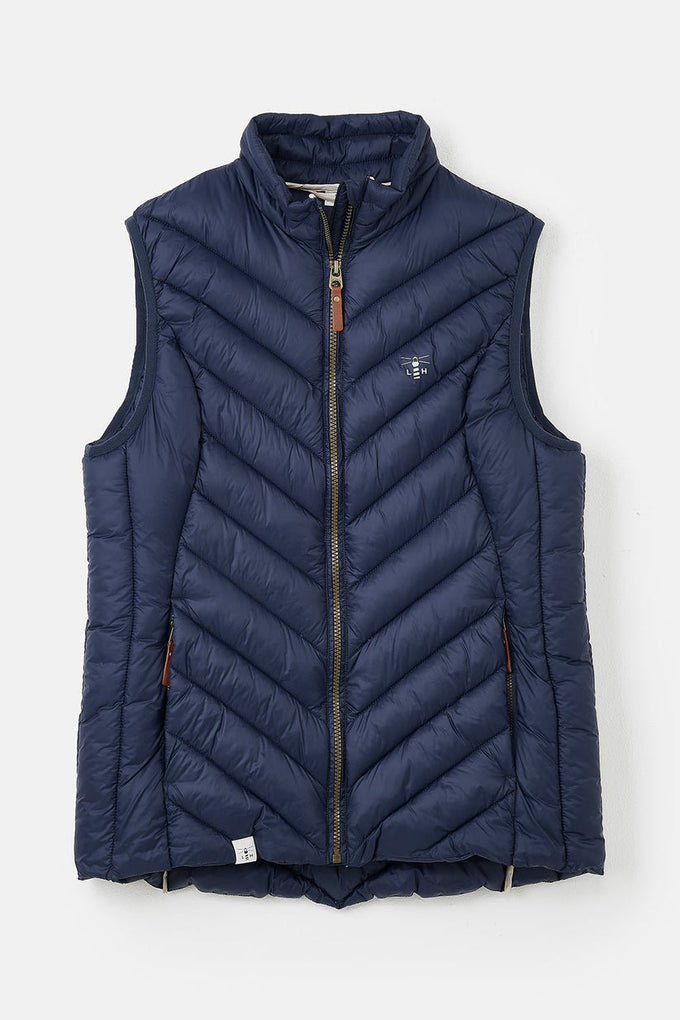 Laurel Ladies Navy Gilet size 18, lightweight sleeveless jacket, stylish outerwear from Keans Claremorris