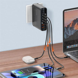 LD 140W GaN Super Fast Desktop Charger with LED display, multi-protection, PD3.0+QC3.0 support – Keans Claremorris