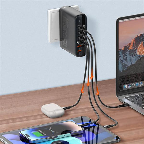 LD 140W GaN Super Fast Desktop Charger with LED display, multi-protection, PD3.0+QC3.0 support – Keans Claremorris