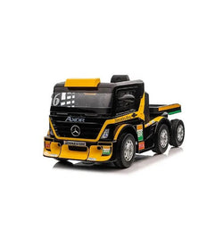 Licensed Mercedes Benz Lorry Yellow with 24V battery, 2 motors, leather seat, MP3, remote control – Keans Claremorris