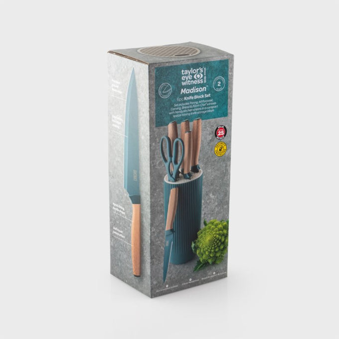 Madison Knife Block Set 6 PIece - Fjord Blue - Image 2