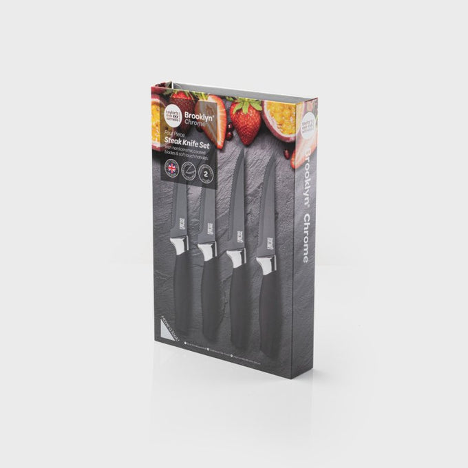 Brooklyn 4 Piece Steak Knife Set - Chrome - Image 5