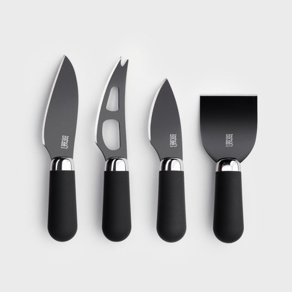 Chrome Black - 4 Piece Cheese Knife Set