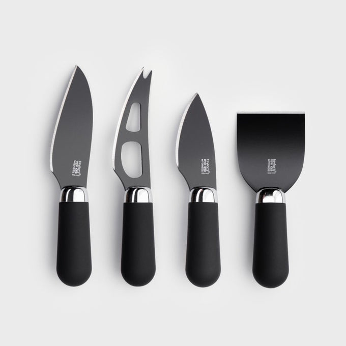 Chrome Black - 4 Piece Cheese Knife Set - Image 1