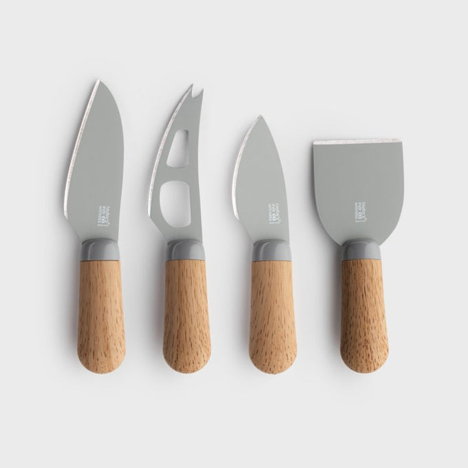 Brooklyn Slate Cheese Board & Knife Set - Beech - Image 3
