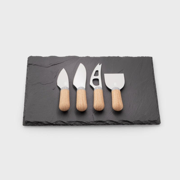 Brooklyn Slate Cheese Board & Knife Set - Beech