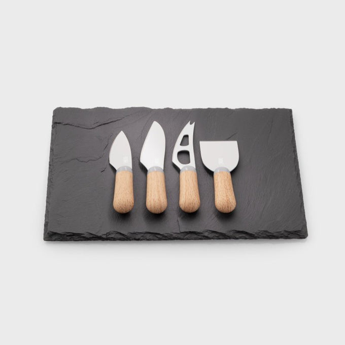 Brooklyn Slate Cheese Board & Knife Set - Beech - Image 1