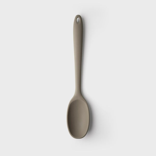 Grey 28cm silicone spoon with steel core, heat resistant, non-scratch, BPA free, dishwasher safe – Keans Claremorris