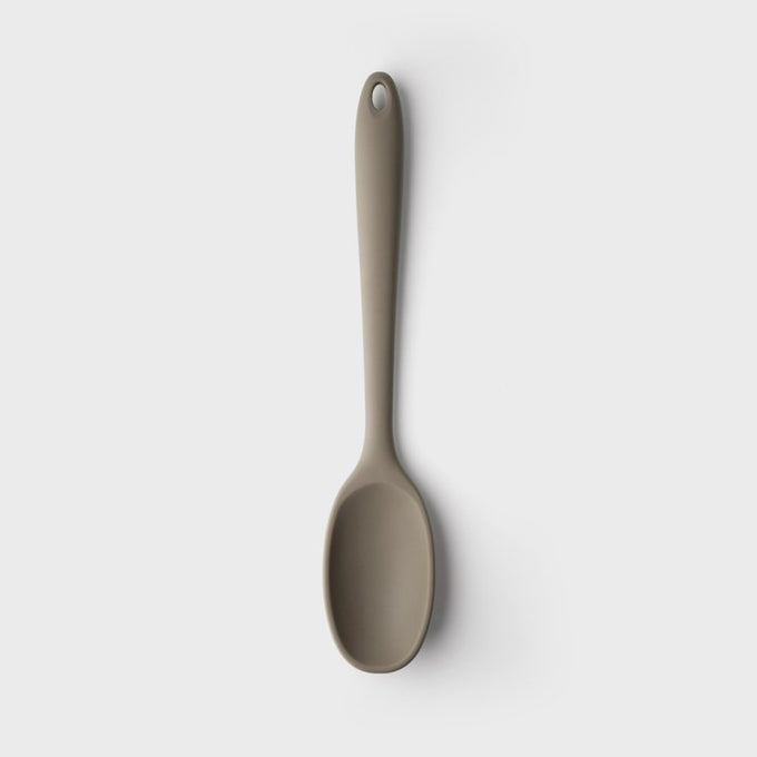 Grey 28cm silicone spoon with steel core, heat resistant, non-scratch, BPA free, dishwasher safe – Keans Claremorris