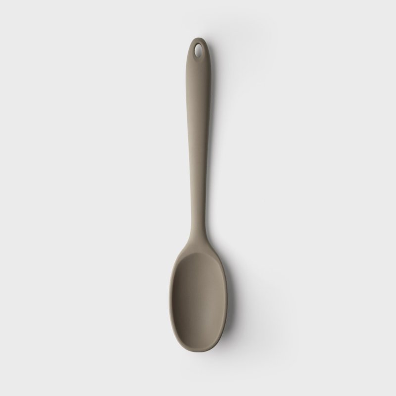 Grey 28cm silicone spoon with steel core, heat resistant, non-scratch, BPA free, dishwasher safe – Keans Claremorris