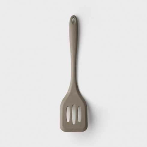 Grey 28cm slotted turner, heat resistant to 260°C, BPA free, dishwasher safe, soft grip – Keans Claremorris kitchen tool