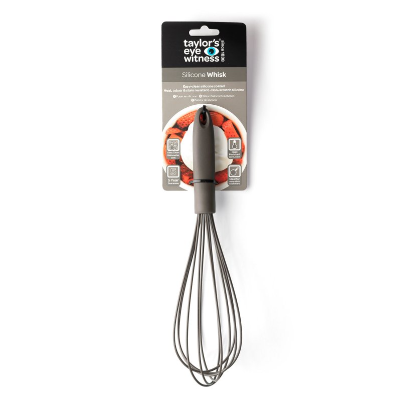 Whisk 25cm/10" Grey kitchen utensil for mixing and baking – available at Keans Claremorris.