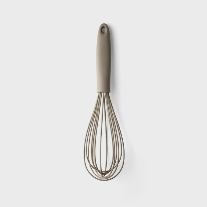 Grey 25cm silicone-coated whisk, heat resistant to 260°C, non-scratch, dishwasher safe – Keans Claremorris